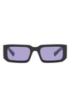 Prada 53mm Rectangular Sunglasses In Black/ Blue/ Violet