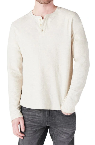 Lucky Brand Duofold Cotton Henley In Oatmeal