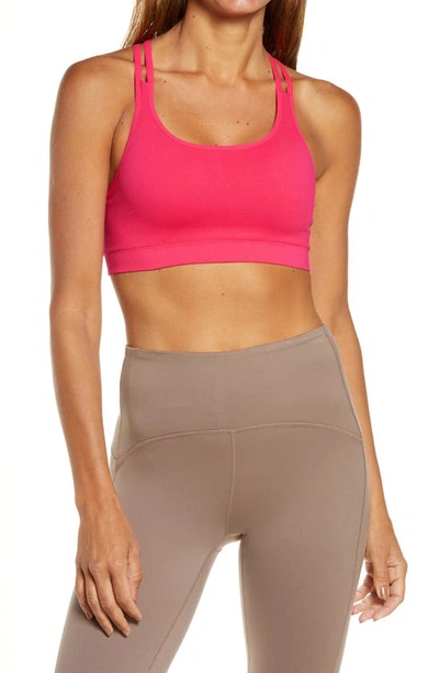 Zella Seamless Strappy Sports Bra In Pink Atomic