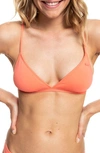 Roxy Beach Classics Fixed Triangle Bikini Top In Fusion Coral