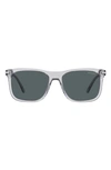 Prada 56mm Gradient Rectangular Sunglasses In Grey Crystal/ Blue