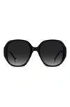 Carolina Herrera Round Sunglasses In Black / Grey Shaded