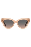 Carolina Herrera Two-tone Polka-dot Acetate Cat-eye Sunglasses In Nude