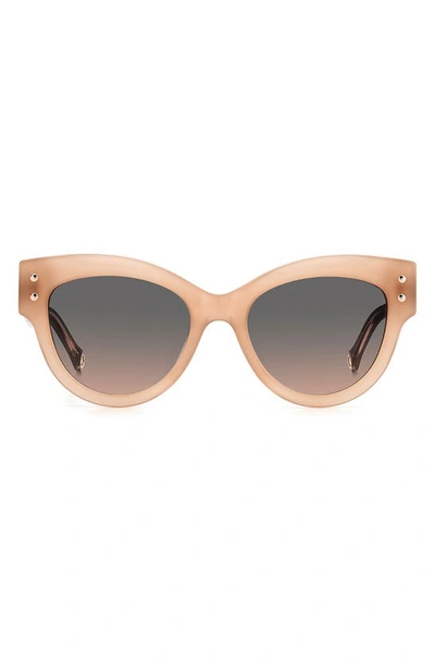 Carolina Herrera Two-tone Polka-dot Acetate Cat-eye Sunglasses In Nude / Grey Shaded Pink