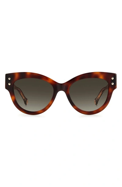 Carolina Herrera 54mm Cat Eye Sunglasses In Havana 2 / Brown Gradient