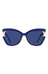 Carolina Herrera 53mm Cat Eye Sunglasses In Blue / Blue