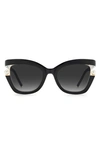 Carolina Herrera 53mm Cat Eye Sunglasses In Black / Grey Shaded