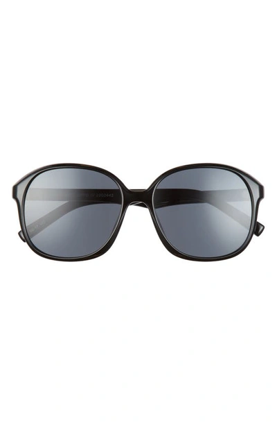 Le Specs Stupid Cupid 56mm Round Sunglasses In Black/ Smoke Mono Polarized