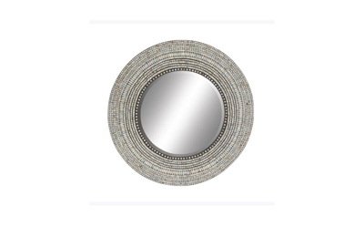 Rosemary Lane Coastal Wood Wall Mirror, 32" X 32" In Gray