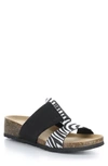 Bos. & Co. Lulu Wedge Slide Sandal In White/ Black