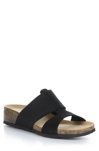 Bos. & Co. Lulu Wedge Slide Sandal In Black Suede