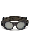 Moncler City 55mm Goggles In Dark Brown / Smoke Mirror