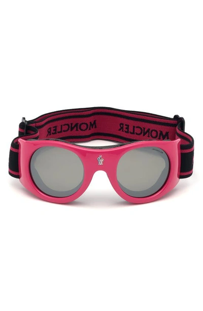 Moncler City 55mm Goggles In Pink / Other / Smoke Mirror