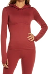 Alo Yoga Soft Visionary Hooded Pullover In Cranberry