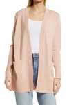 Nordstrom Everyday Open Front Cardigan In Pink Dawn