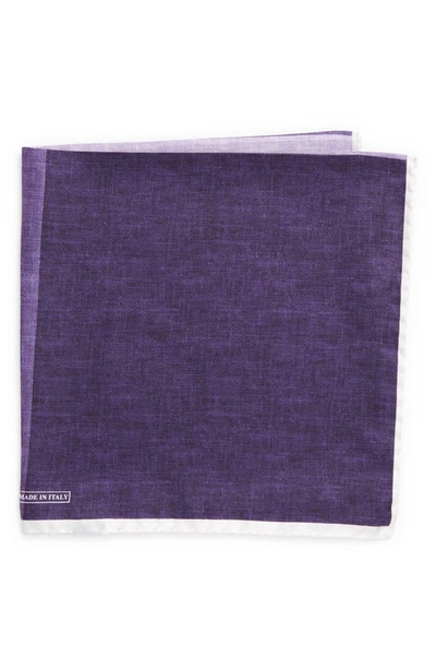 Nordstrom Colorblock Silk Pocket Square In Purple