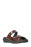 Wolky Cyprus Sandal In Cognac Mini Croco Leather