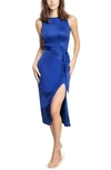 Dress The Population Karlie Sleeveless Body-con Midi Cocktail Dress In Electric Blue