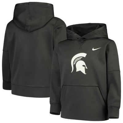 Nike Kids' Youth  Anthracite Michigan State Spartans Logo Ko Pullover Performance Hoodie