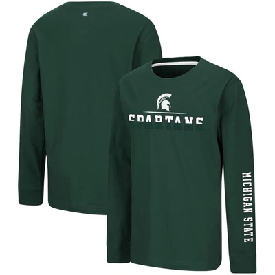 Colosseum Kids' Youth  Green Michigan State Spartans Two-hit Long Sleeve T-shirt