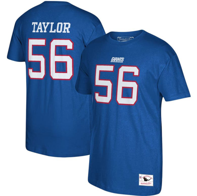 Mitchell & Ness Men's  Lawrence Taylor Royal New York Giants Retired Player Logo Name And Number T-sh