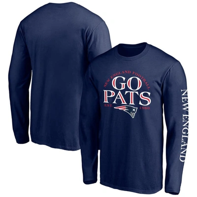 Fanatics Branded Navy New England Patriots Hometown Collection Facemask Long Sleeve T-shirt