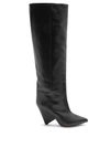 Isabel Marant Loko Smooth-leather Knee-high Boots In Dark Grey