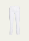 L Agence Alexia High Waist Crop Straight Leg Cigarette Jeans In Blanc