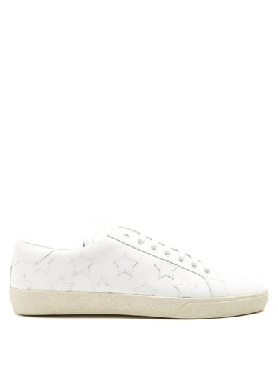 Saint Laurent Court Classic Low-top Leather Trainers In White Multi