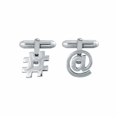 Edge Only Mixed Media Cufflinks In Silver
