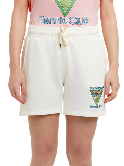 Casablanca Tennis Club 标志刺绣套头短裤 In White