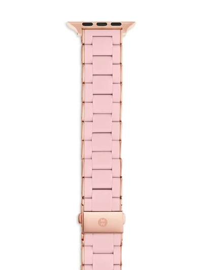 Michele Women's Apple Watch Rose-goldtone Stainless Steel & Silicone Bracelet Strap/38/40/41 & 42/44/45/49mm In Barely Pink/pink