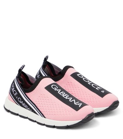 Dolce & Gabbana Kids' Sorrento Trainers With Logo In Pink