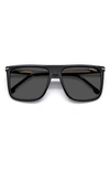 Carrera Eyewear Gradient Oversize Rectangular Sunglasses In Black Gold / Grey