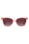 Kate Spade Reenas 53mm Gradient Polarized Cat Eye Sunglasses In Pink / Burgundy Shaded