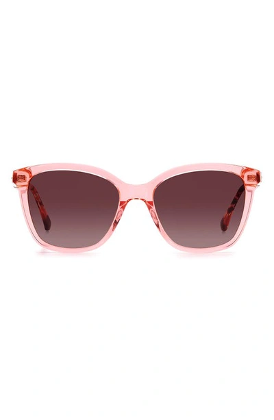 Kate Spade Reenas 53mm Gradient Polarized Cat Eye Sunglasses In Pink / Burgundy Shaded