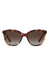 Kate Spade Reenas 53mm Gradient Polarized Cat Eye Sunglasses In Brown