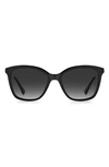 Kate Spade Reenas 53mm Gradient Polarized Cat Eye Sunglasses In Black / Gray