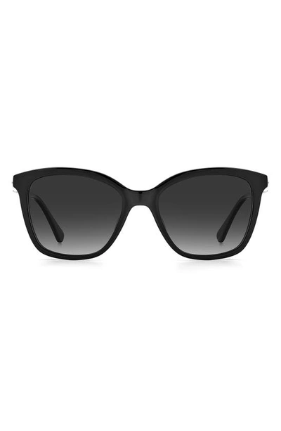 Kate Spade Reenas 53mm Gradient Polarized Cat Eye Sunglasses In Black / Gray