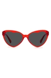 Kate Spade Velmas 57mm Cat Eye Sunglasses In Red / Grey