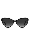 Kate Spade Velmas 57mm Cat Eye Sunglasses In Black / Grey Shaded