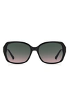 Kate Spade Yvette 54mm Gradient Polarized Square Sunglasses In Black / Green Pink