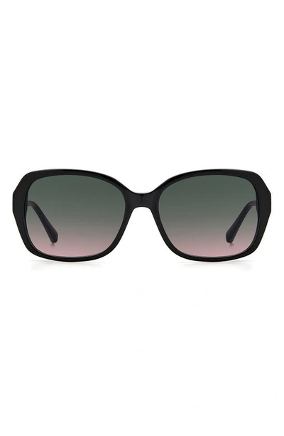 Kate Spade Yvette 54mm Gradient Polarized Square Sunglasses In Black / Green Pink