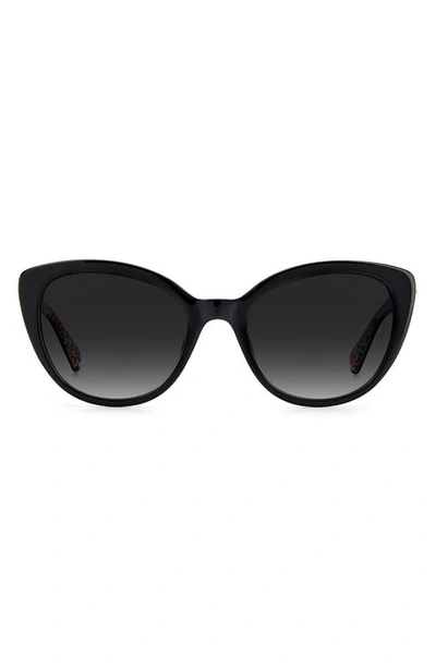 Kate Spade Amberlees 55mm Gradient Eat Eye Sunglasses In Black