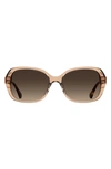 Kate Spade Yvette 54mm Gradient Polarized Square Sunglasses In Brown / Brown Gradient