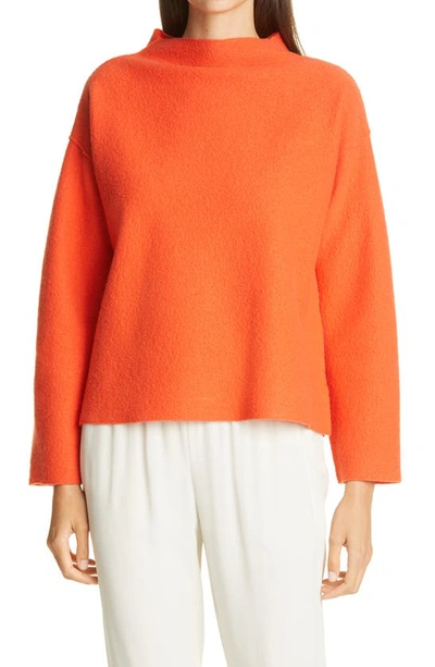 Eileen Fisher Boiled Wool Box Top In Marmaladednu