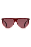 Rag & Bone 57mm Polarized Flat Top Sunglasses In Red/red Solid