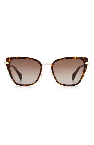 Rag & Bone 56mm Gradient Cat Eye Sunglasses In Havana / Brown