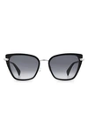Rag & Bone 56mm Gradient Cat Eye Sunglasses In Black/gray Gradient