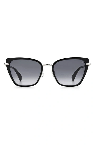 Rag & Bone 56mm Gradient Cat Eye Sunglasses In Black / Grey Shaded